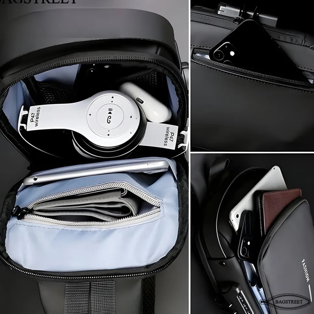 Fashion Sling Bag With Combination Lock - USB Charging Port, Water Proof Crossbody Unisex Chest Bag