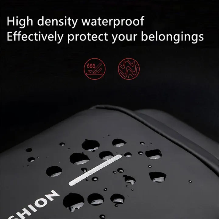 Fashion Men Sling Bag Pack with Lock Waterproof Anti-Theft Chest Bag