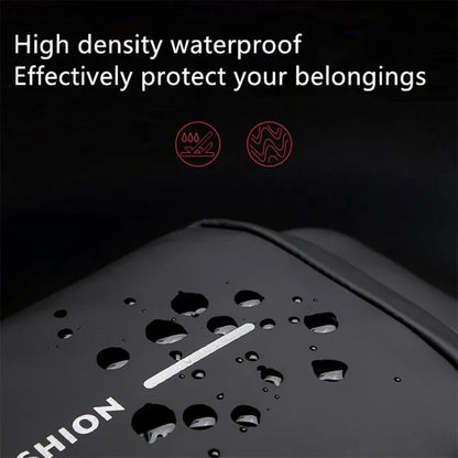Fashion Men Sling Bag Pack with Lock Waterproof Anti-Theft Chest Bag