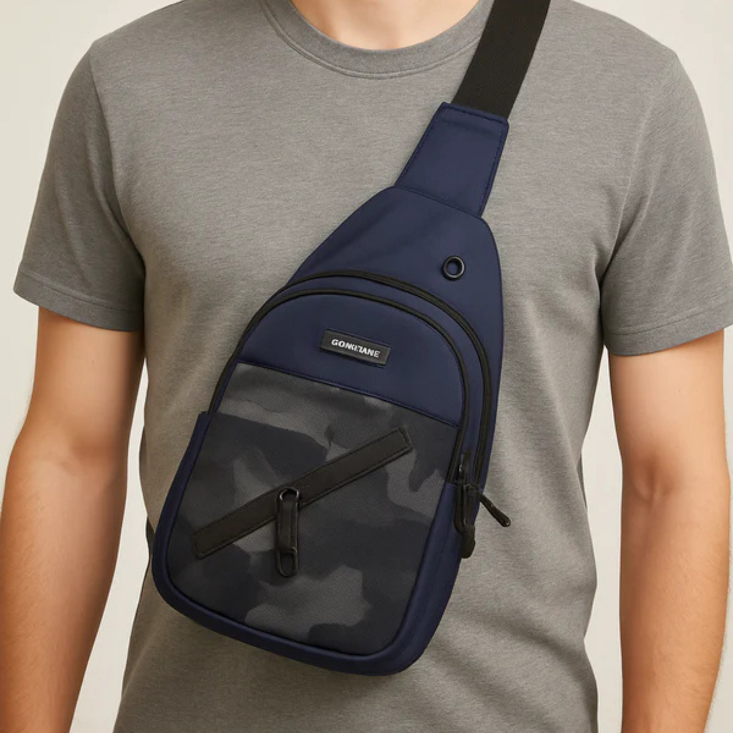 Sleek Navy Camouflage Chest Crossbody Bag - Stylish, Functional, and Ready for Anything