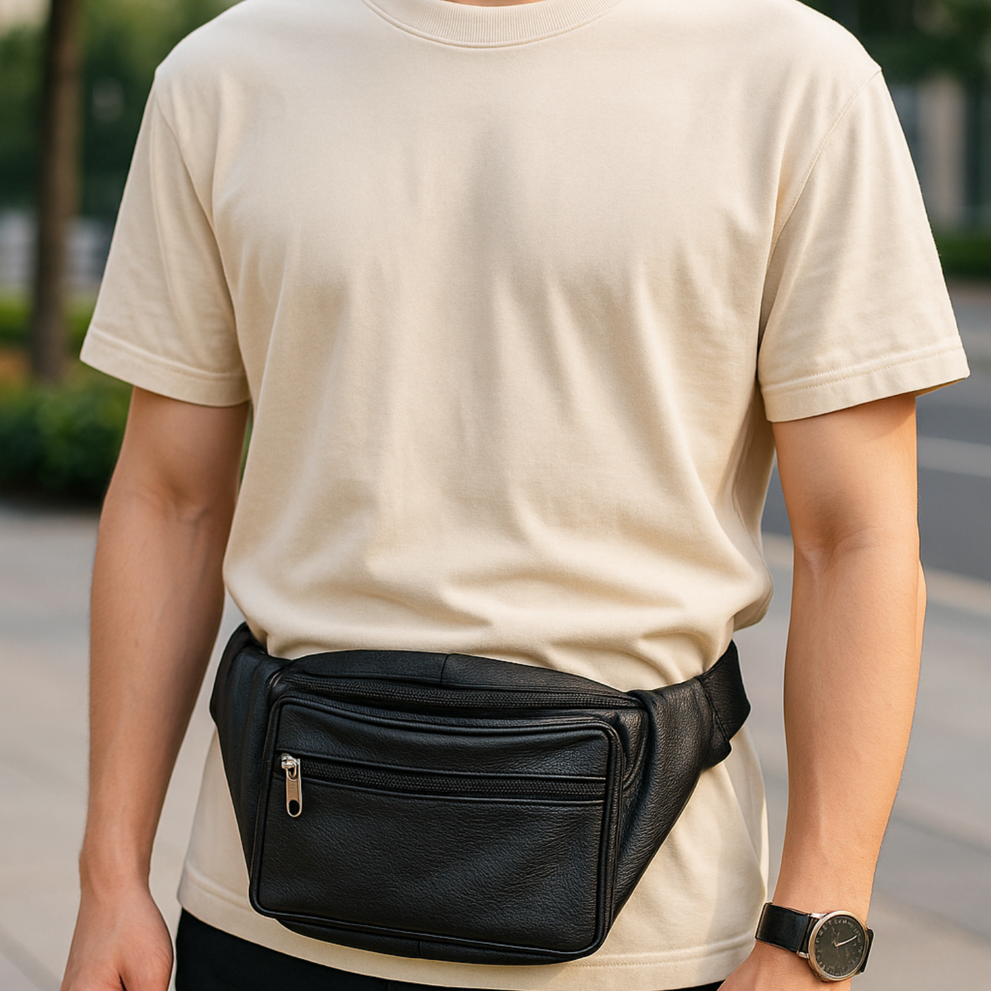 Luxury-Inspired Leather Waist Bag – Bold, Compact, and Built for Everyday Adventures