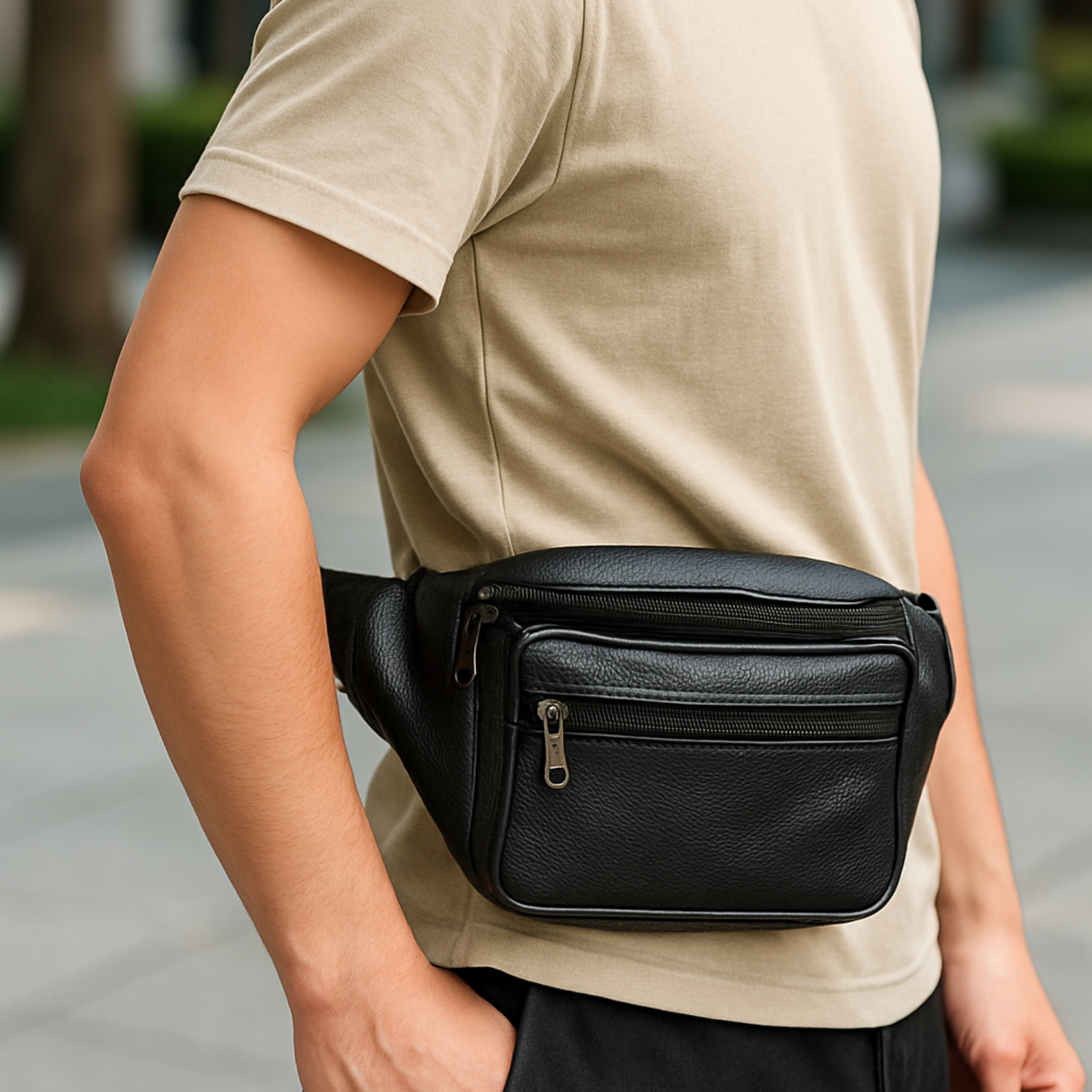 Luxury-Inspired Leather Waist Bag – Bold, Compact, and Built for Everyday Adventures