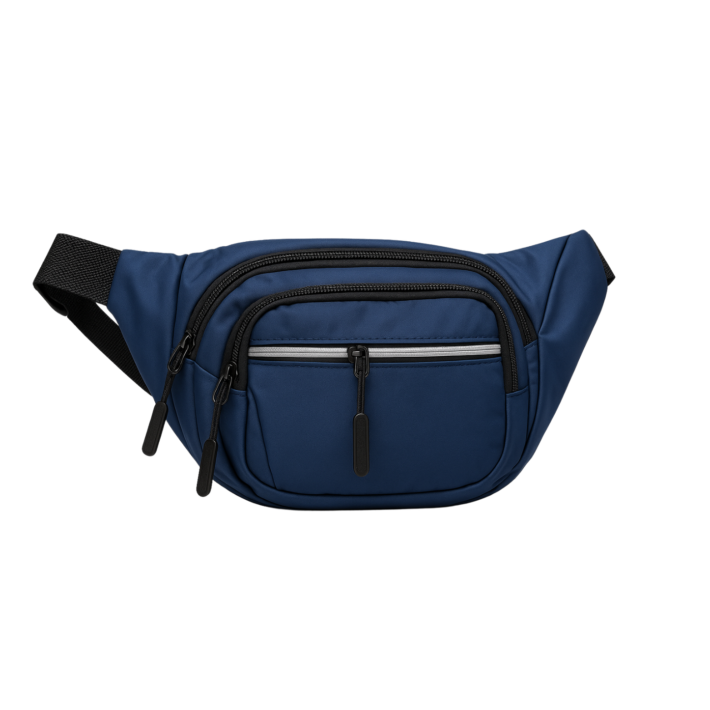 Compact Navy Blue Fanny Waist Bag – Everyday Carry with Multiple Zippered Pockets